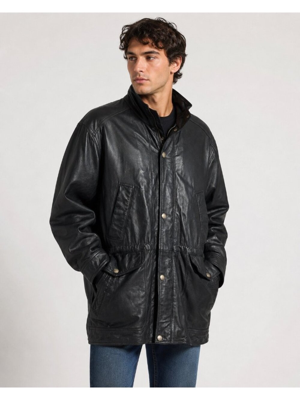 Vintage Y2K Mens Wilsons Black Insulated Jacket M Utility Winter Moto Field